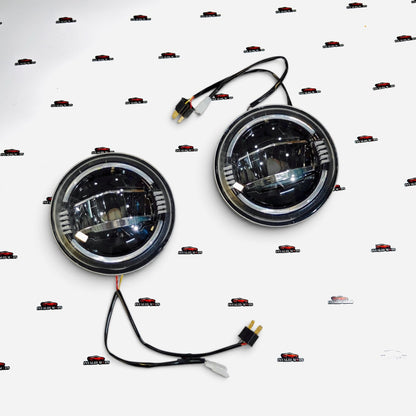 Wrangler-Style 210W LED Headlights with DRL for Mahindra Thar 2020+ | Aftermarket Headlight Upgrade Kit