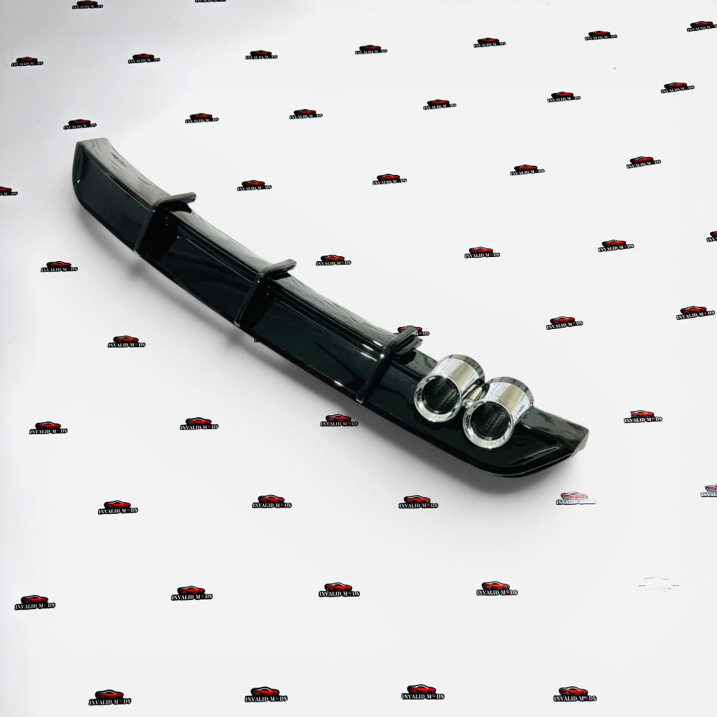 VW Polo Rear Diffuser with Dummy Exhaust Tips | Glossy Black Sport Upgrade for 2014+ Models