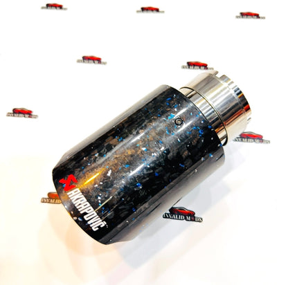 Akrapovic Blue Forged Carbon Exhaust Tip – Single Outlet