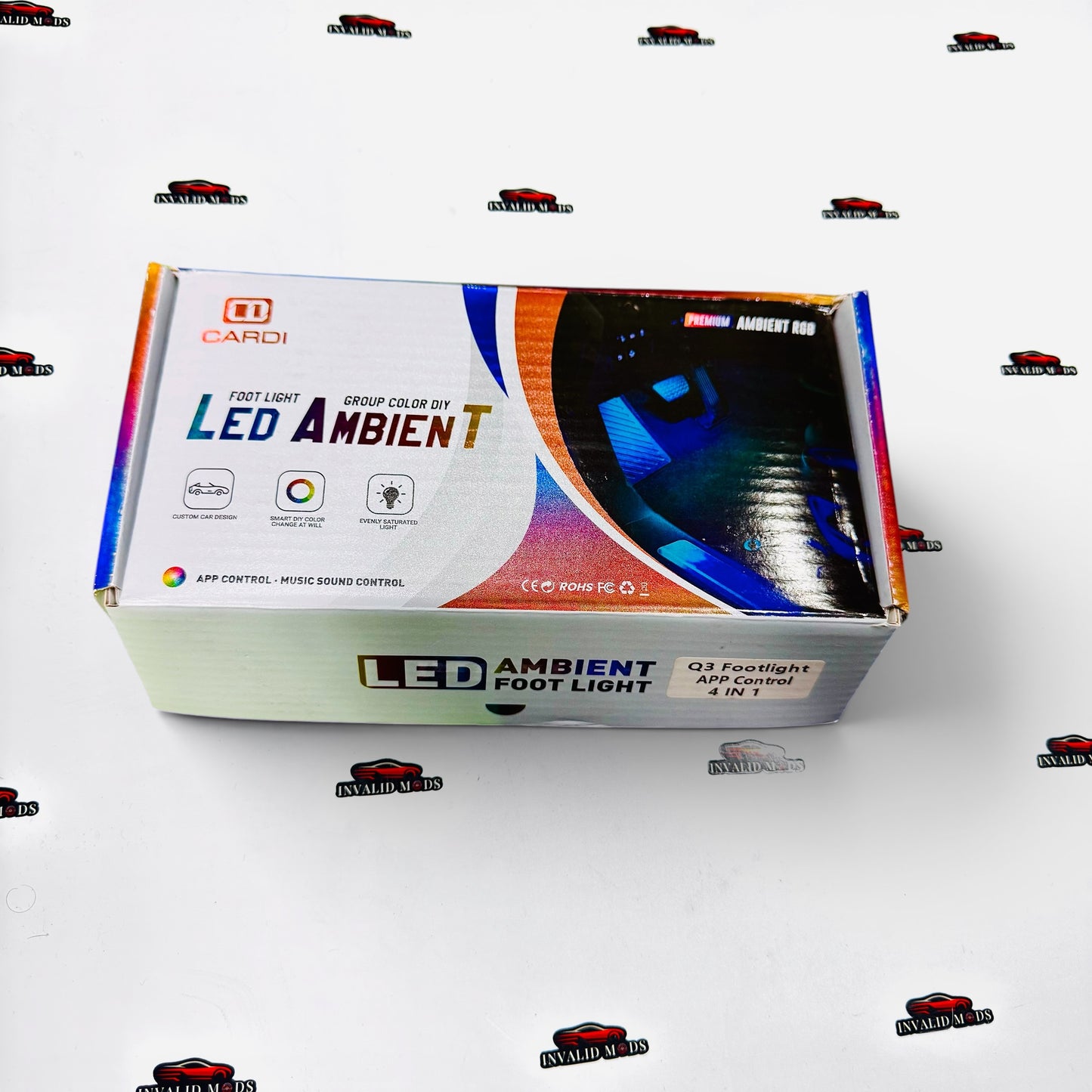 Cardi RGB Ambient Foot Lights Set of 4 | Interior LED Lighting Kit for All Cars