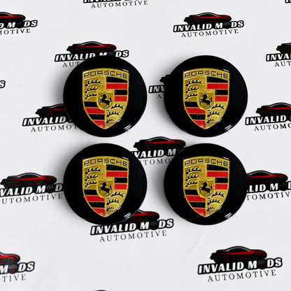 Porsche Wheel Center Caps | OEM-Style & Black Premium Set of 4