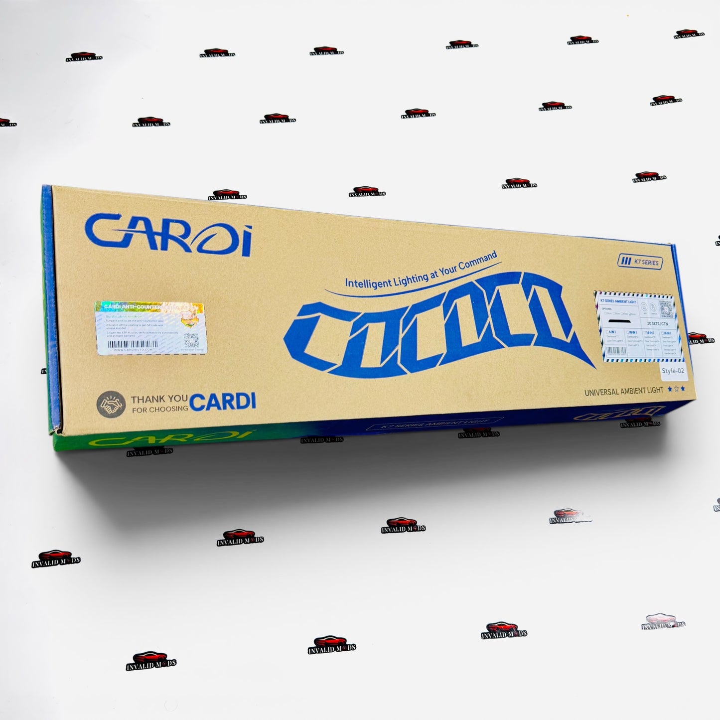 Cardi K7 Ambient Light Kit Set of 18 | RGB LED Interior Lights for Cars with App Control