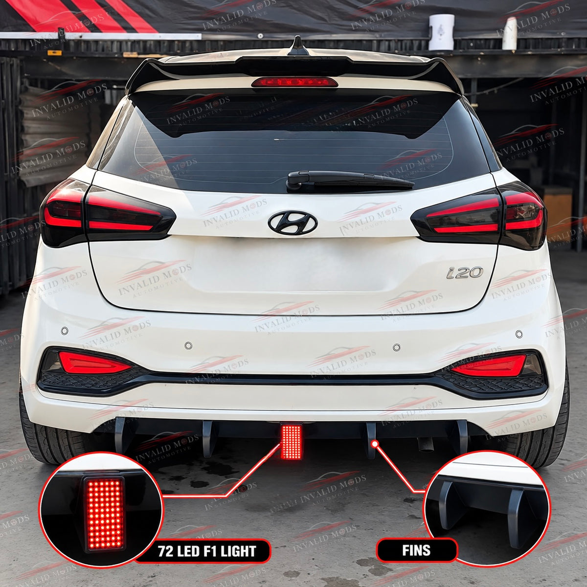 Universal 4 Pc Rear Diffuser | Gloss Black | PVC