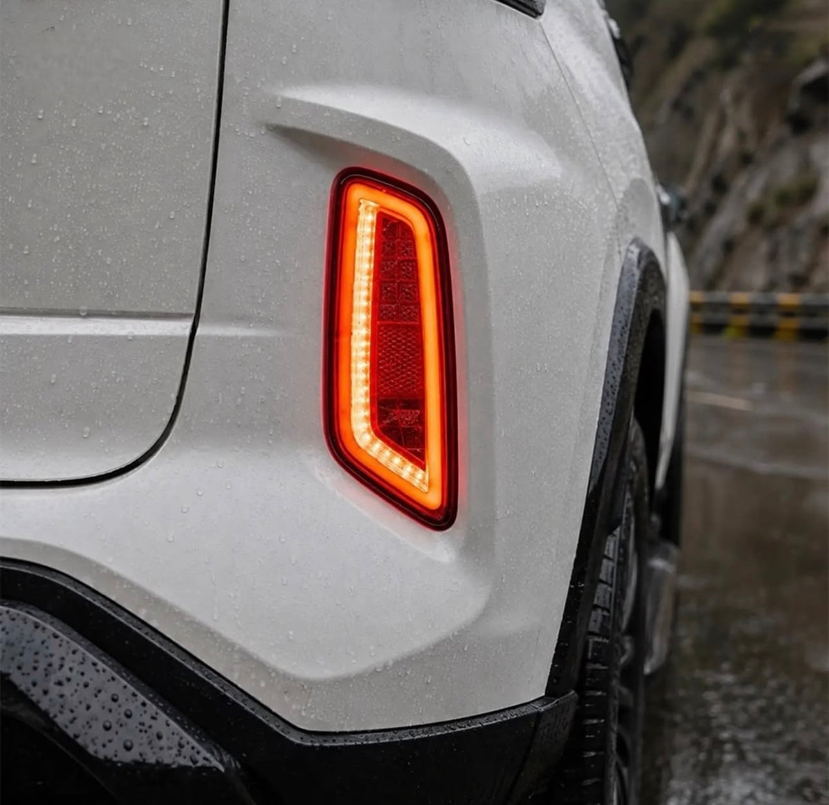 Smoke Finish LED Rear Reflectors for Maruti Grand Vitara & Toyota Hyryder | LED Bumper Reflector Light Set
