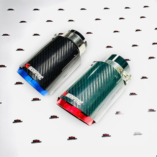 Akrapovic Single Exhaust Tip | Carbon Fiber Finish | New Outlet Design | Universal Performance Exhaust Tip