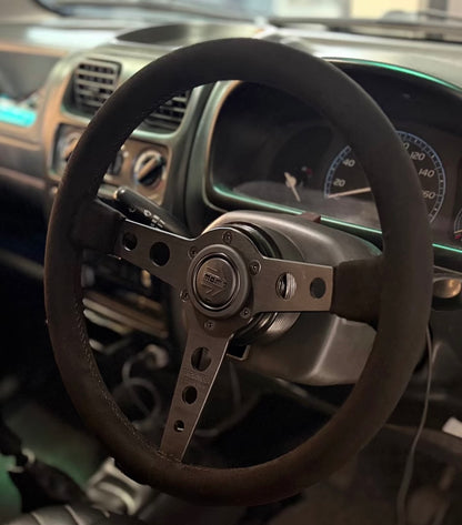 MOMO PROTOTIPO Black Edition Flat Steering Wheel | JDM Style Steering Wheel(Leather / Alcantara)