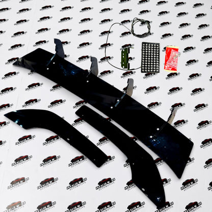 VW Virtus & Skoda Slavia 4 Fin Rear Diffuser | ABS Gloss Black