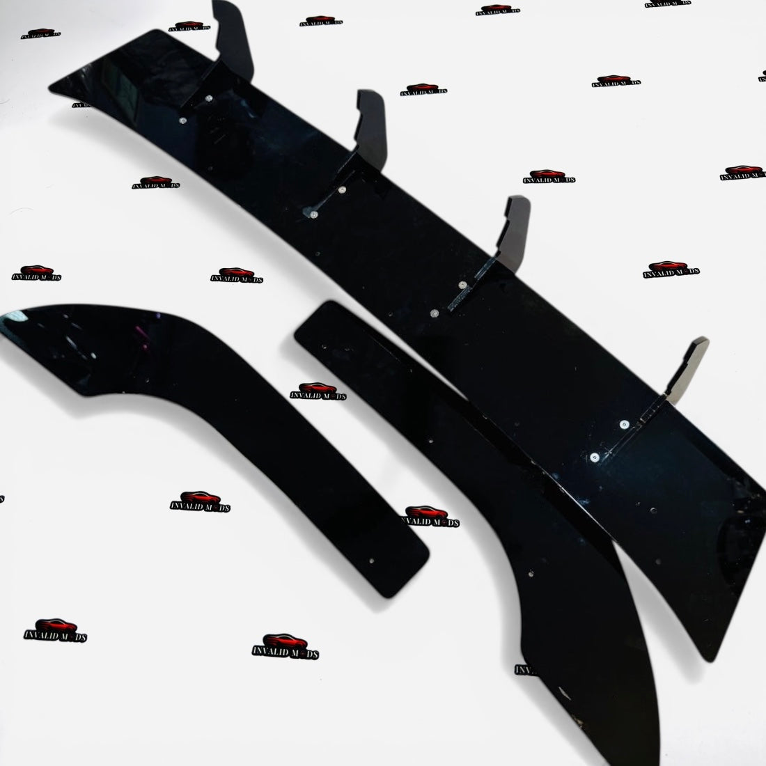 VW Virtus & Skoda Slavia 4 Fin Rear Diffuser | ABS Gloss Black