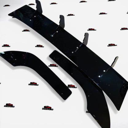 VW Virtus & Skoda Slavia 4 Fin Rear Diffuser | ABS Gloss Black