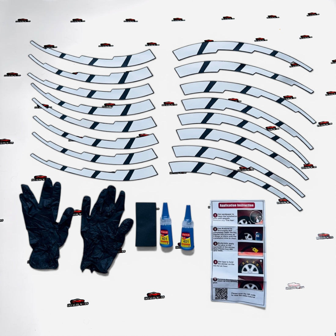 Car Tyre Stickers (Set of 8 for 4 Tyres)