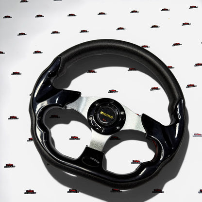 MOMO D-Shaped Racing Steering Wheel 12-Inch – Universal Performance Steering Wheel