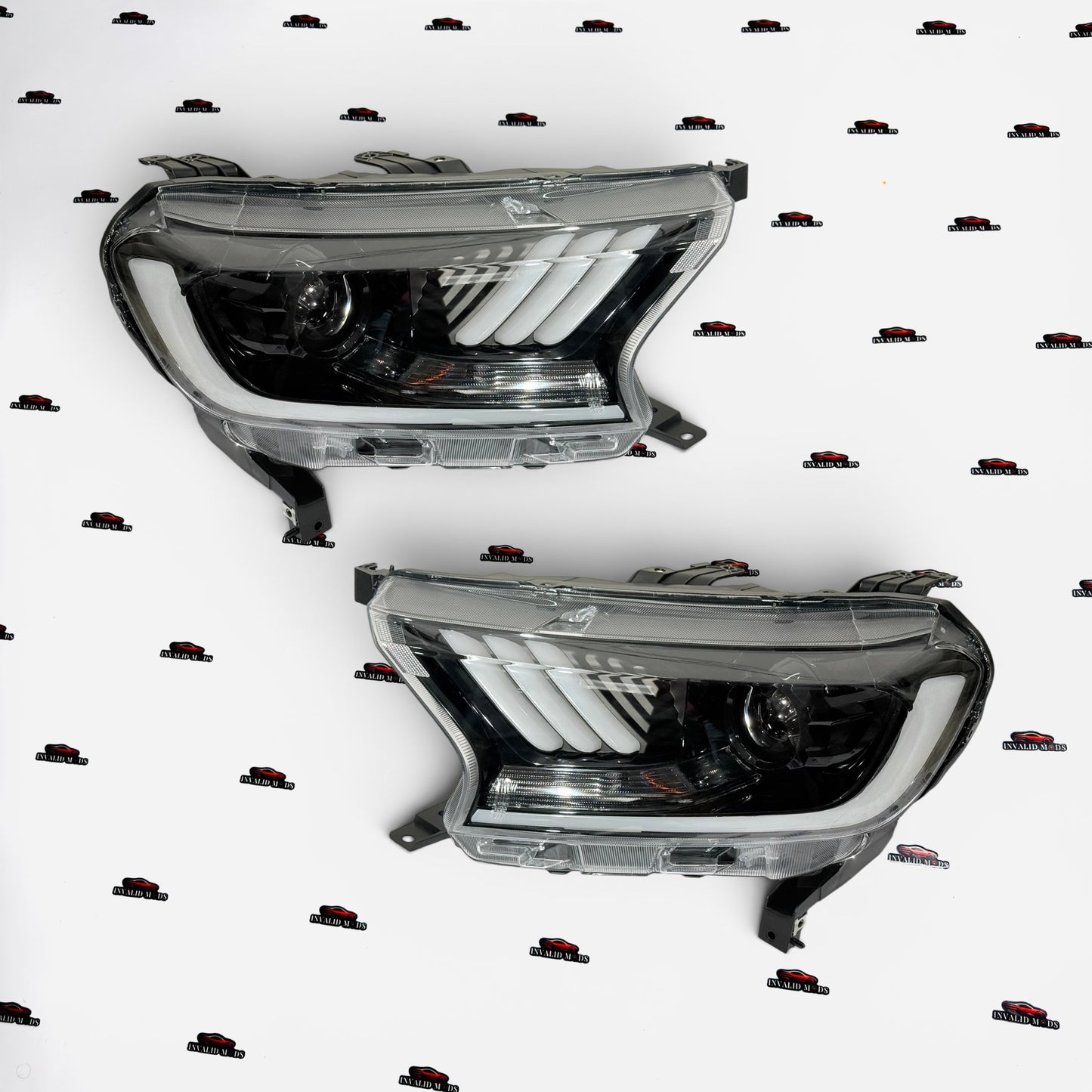 Ford Endeavour Mustang Style LED Projector Headlights | Integrated DRL | Plug & Play Headlamp Upgrade