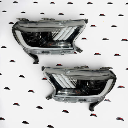 Ford Endeavour Mustang Style LED Projector Headlights | Integrated DRL | Plug & Play Headlamp Upgrade