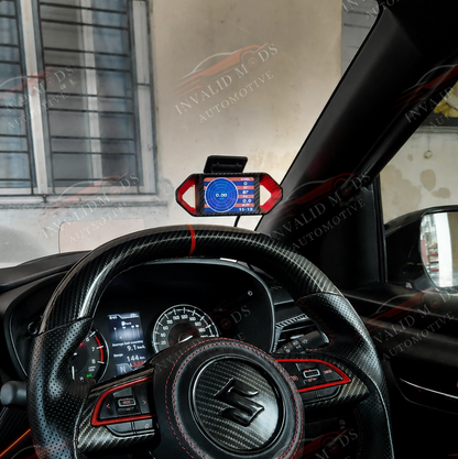 OBD Smart Gauge Model P26 | Multi-Function Performance Display | Matte Carbon Finish | Universal OBD2 Digital Meter