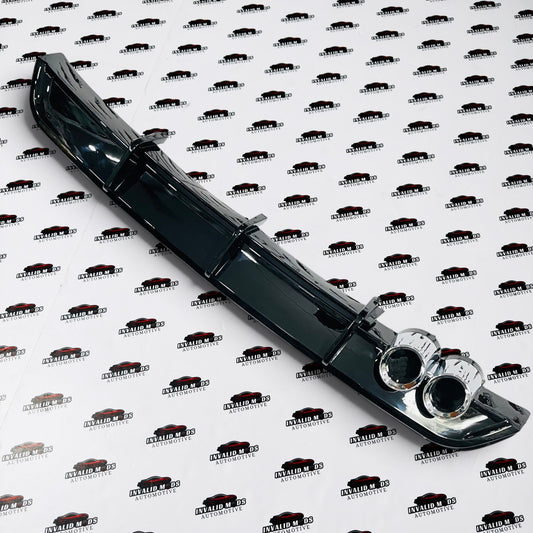 VW Polo Rear Diffuser with Dummy Exhaust Tips | Glossy Black Sport Upgrade for 2014+ Models