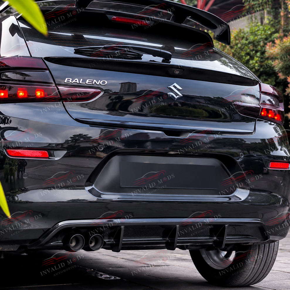 Suzuki Baleno & Toyota Glanza Rear Diffuser with Exhaust Tips | Sporty Rear Bumper Upgrade