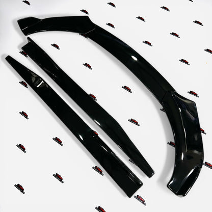 Universal Front Splitter and Side Skirt Kit (5 Pieces) | Gloss Black Aftermarket