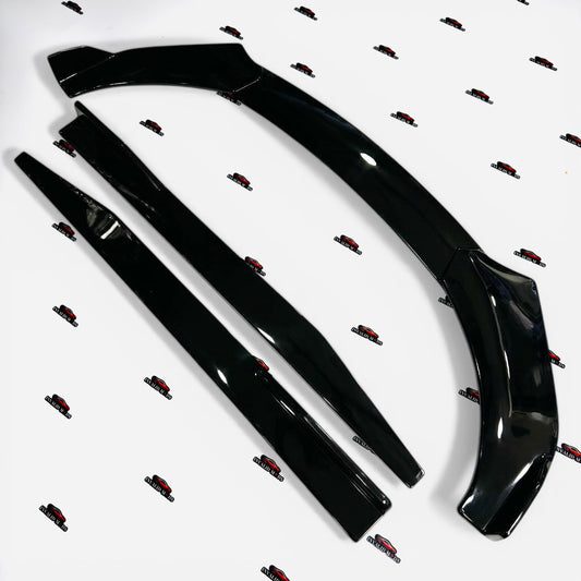 Universal Front Splitter and Side Skirt Kit (5 Pieces) | Gloss Black Aftermarket