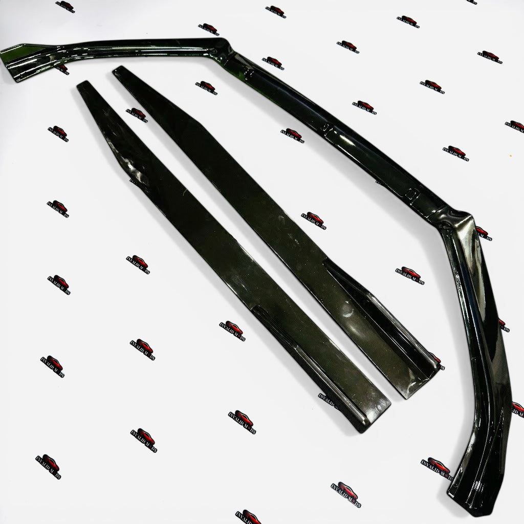 Volkswagen Polo Front Splitters Gloss Black | ABS Front Lip Kit (2014+)