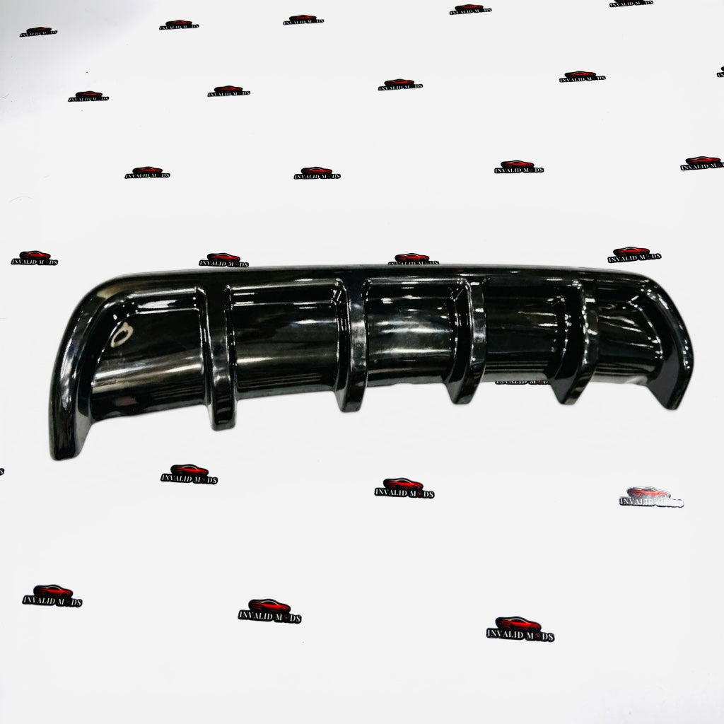 Universal 6 Fin Rear Diffuser | Gloss Black ABS Car Bumper Diffuser
