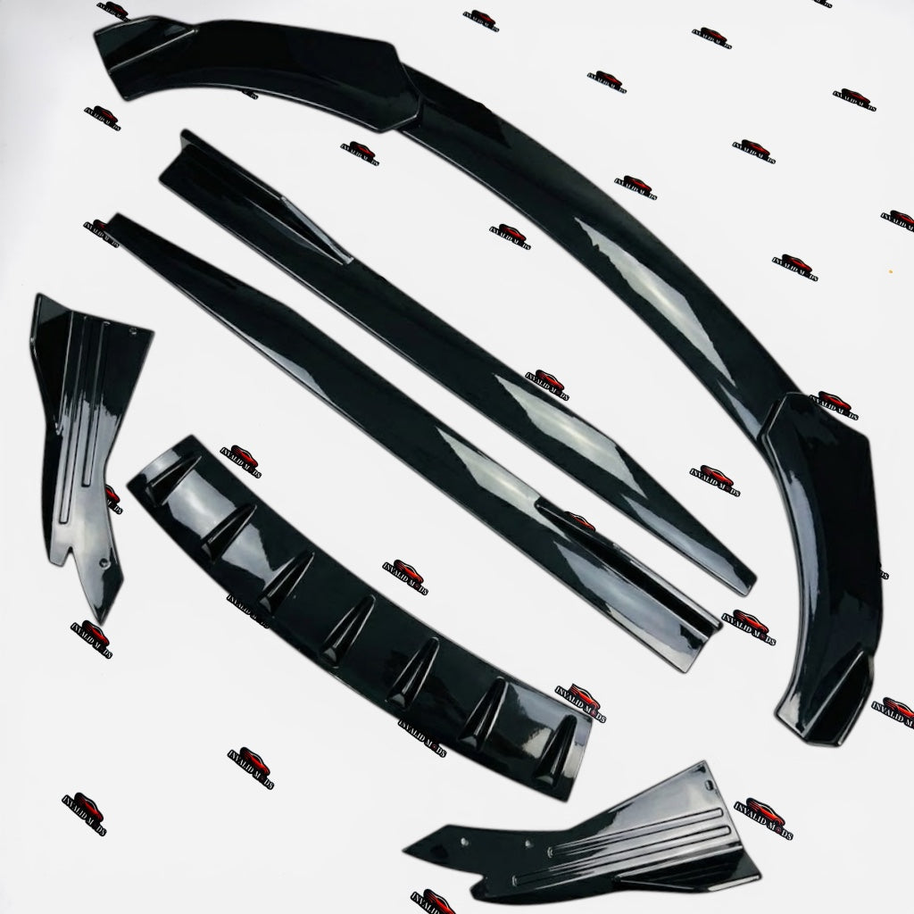 Universal Full Body Splitter Kit | ABS Car Body Kit | Front Lip & Side Skirts