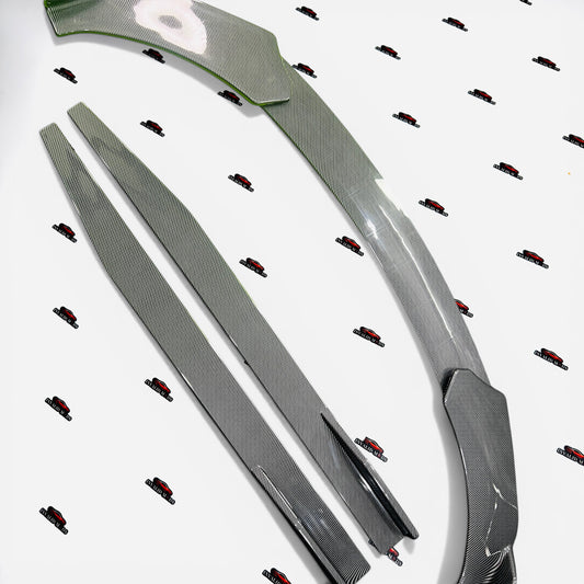 Universal 5 Pc Front Splitters & Side Skirts | Carbon Fiber | ABS