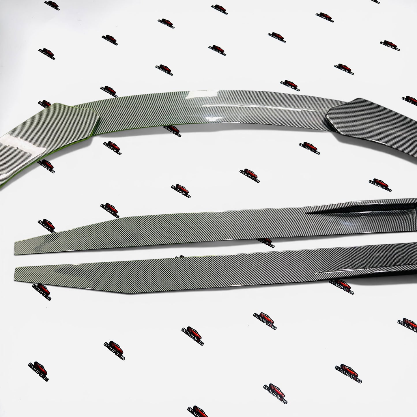 Universal 5 Pc Front Splitters & Side Skirts | Carbon Fiber | ABS