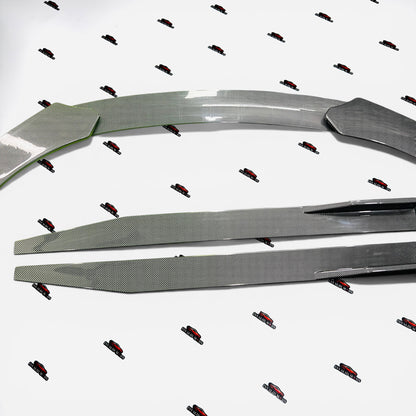 Universal 5 Pc Front Splitters & Side Skirts | Carbon Fiber | ABS
