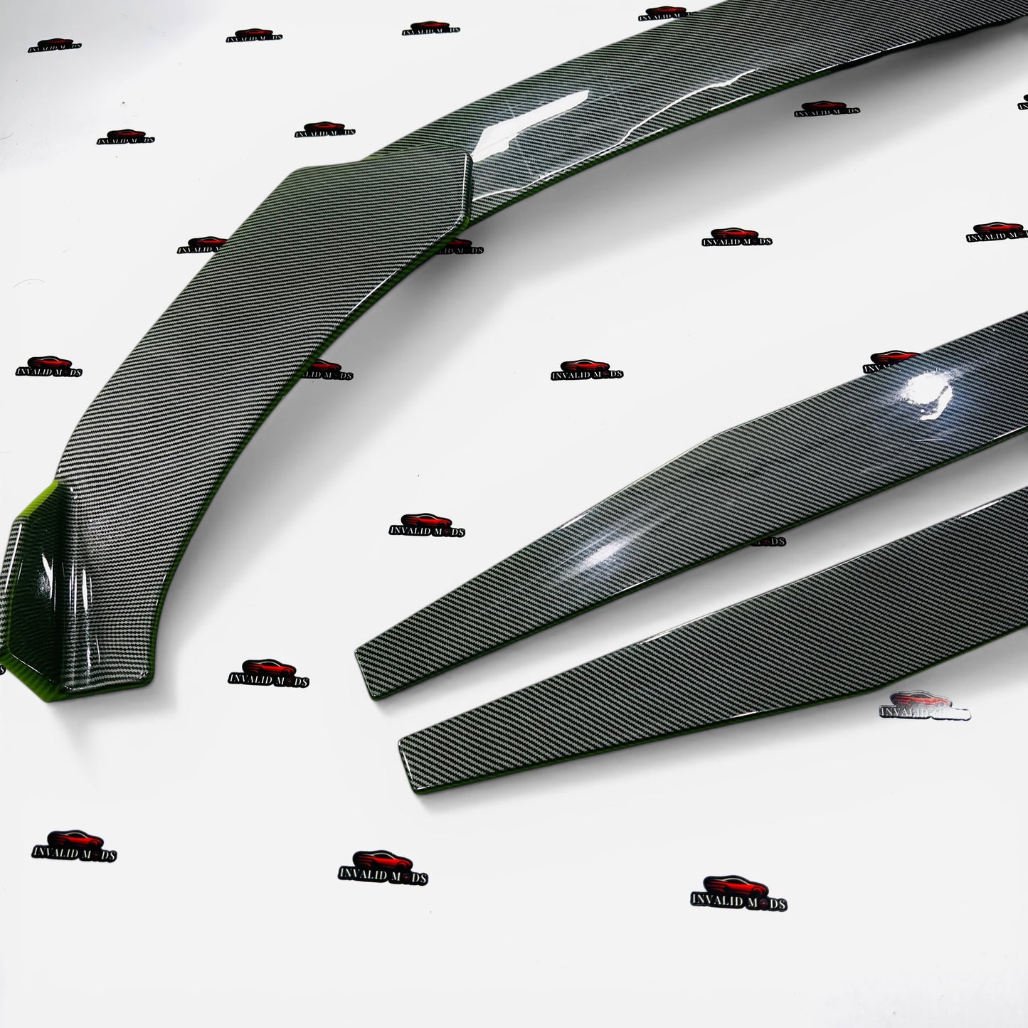 Universal 5 Pc Front Splitters & Side Skirts | Carbon Fiber | ABS