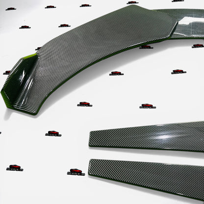 Universal 5 Pc Front Splitters & Side Skirts | Carbon Fiber | ABS