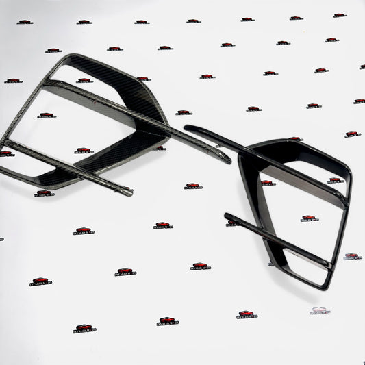 Volkswagen Virtus Fog Lamp Grille | Black & Carbon Fiber Front Bumper Upgrade