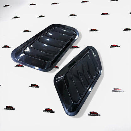 Universal Hood Scoop Set of 2 | Sporty Aftermarket Black & Carbon Finish