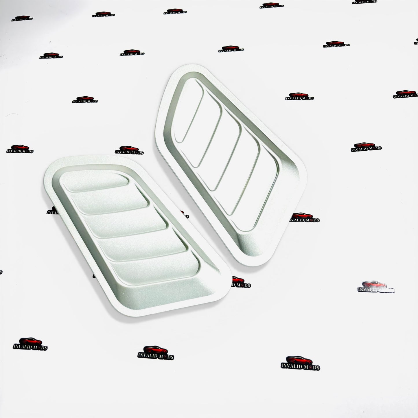 Universal Hood Scoop Set of 2 | Sporty Aftermarket Black & Carbon Finish