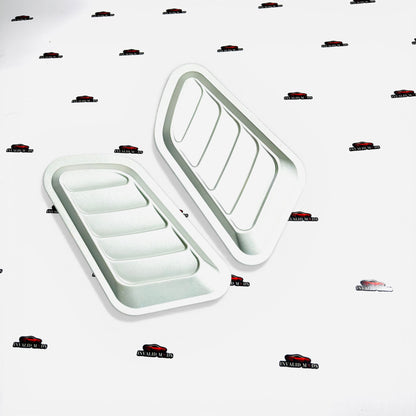 Universal Hood Scoop Set of 2 | Sporty Aftermarket Black & Carbon Finish